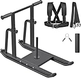 Kipika Weight Sleds for Training, Push-Pull Football Sled, Adjustable Height Handle, Heavy Duty Steel Frame Drills Sled Prowler for Running Speed, Strength, Designed for 1' & 2' Weight Plates (Black)