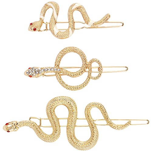 Beshiny Snake Hair Clips Stylish Gold Hair Barrettes Clip Fashion Hair Accessories For Women Gift 3 Pcs #TOP9