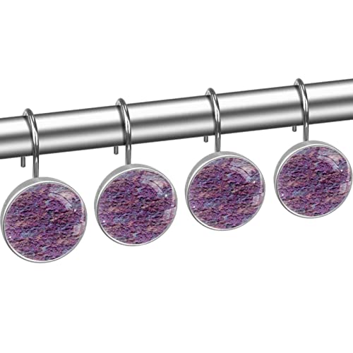 Anneaux de douche en acier inoxydable violet au fini abstrait