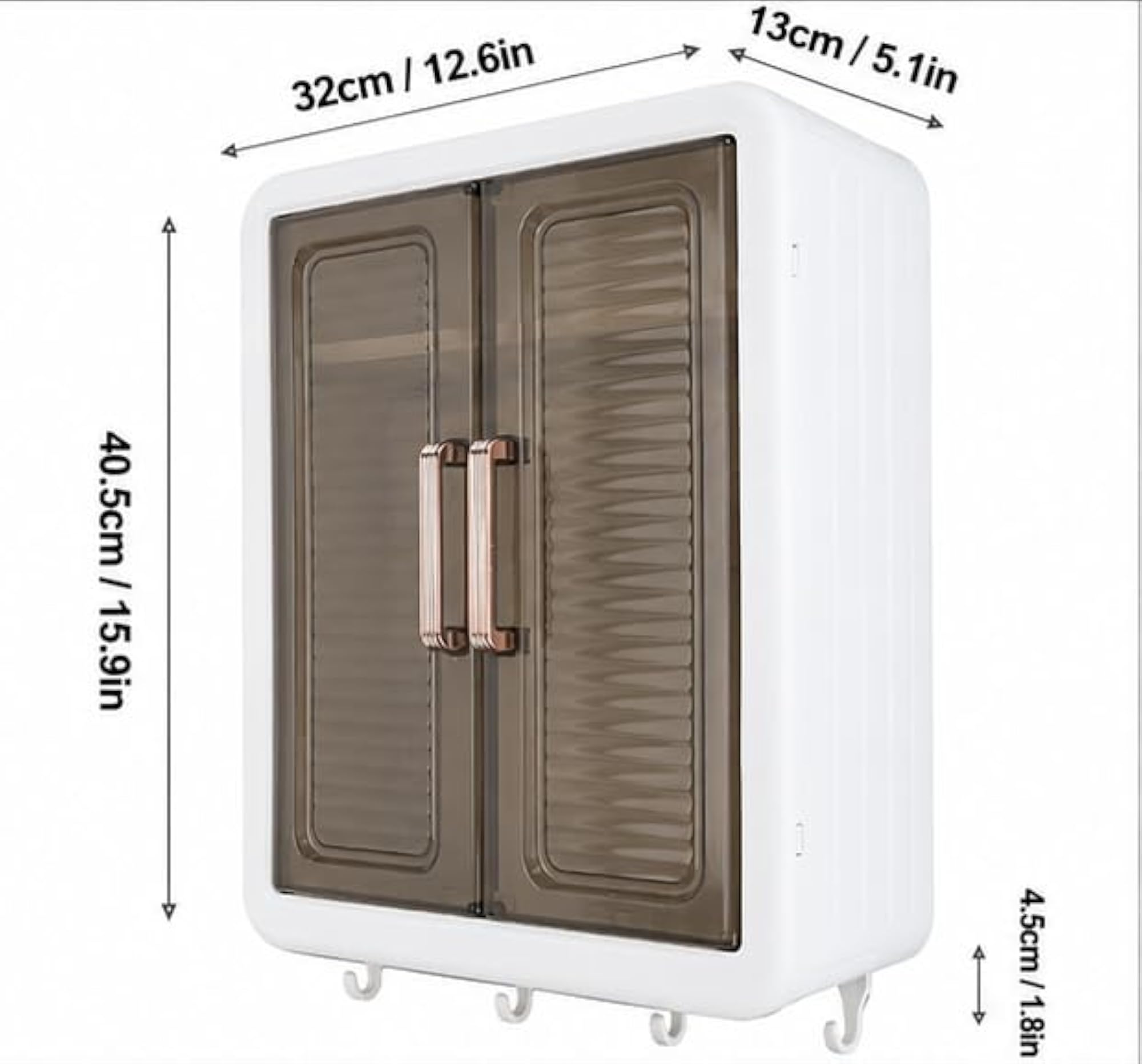 Bathroom Organizer Cabinet with Double Doors and Shelves