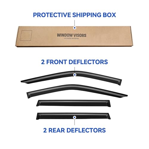Image of Window Visors Rain Guards for 2018-2024 Ford Expedition, Out-Channel Window Vent Wind Deflectors Visors Shades for 18-24 Expedition XL STX XLT MAX Limited King Ranch Platinum