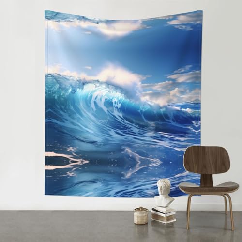 Tapisserie murale vagues de l'océan bleu pour créer un coin détente dans votre chambre