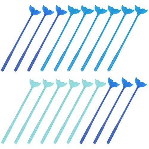 TENDYCOCO Plastic Coffee Beverage Stirrers Whale Tail Stirring Stick Cocktail Drink Swizzle Stick Wedding Birthday Hawaii Party Supplies 18pcs