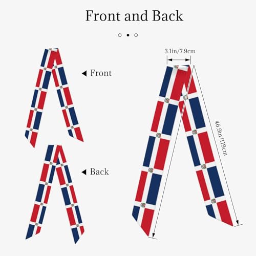 Dominican Republic Printing Women's Fashion Scarf - Head Hair Accessories Versatile Scarf for Women Valentine's Day and Mother's Day, Black, One Size2