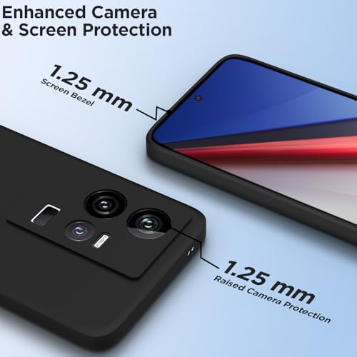 Image of Outlouders Back Cover for iQOO 11 5G | Camera Protection | Durable Soft Matte Silicone Bumper Case (Black)