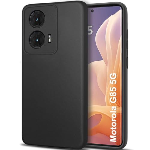 Image of TheGiftKart Sleek Back Cover Case for Motorola Moto G85 5G | Slim Fit Protective Design | Ultra Matte Finish | Camera Protection Bump | Soft Silicon Back Cover Case for Moto G85 5G (Silicone, Black)