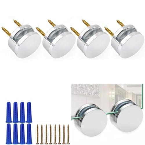 4PCS Silver Mirror Fixings Mirror Clips