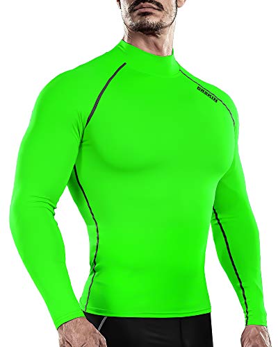 DRSKIN Men's Long Sleeve Compression Shirts Top Sports Workout Running Athletic Gym Base Layer Dry Cool (S, SLG081)