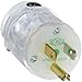 Straight Blade Devices, Male Plug, Insulgrip, Hospital Grade, Straight, 2-Pole 3-Wire Grounding, 15A 125V, 5-15P, Clear, Single Pack