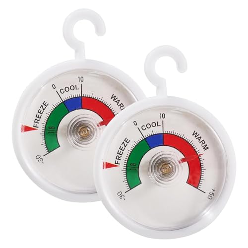 GVSS 2 Pièces Thermometre Frigo,Thermomètre pour Réfrigérateur et Congélateur 52mm,- 30 à 50°C avec Zones Colorées,Idéal pour Maison,Restaurant,Bar et Cave à Vin,Design avec Crochet