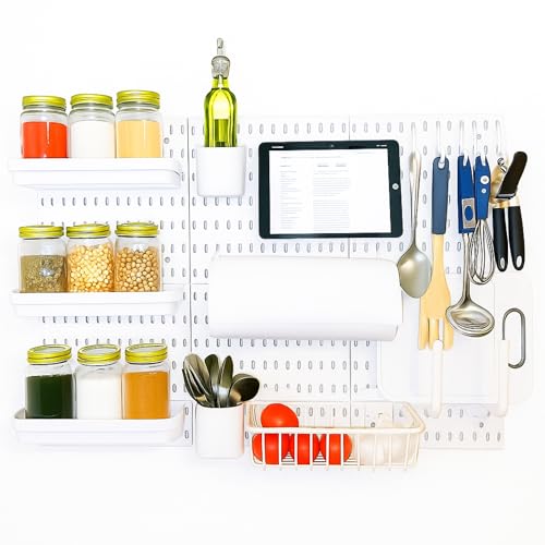 Havelyn Modular Wall-Mounted Kitchen Pegboard Organizer — Deluxe Set