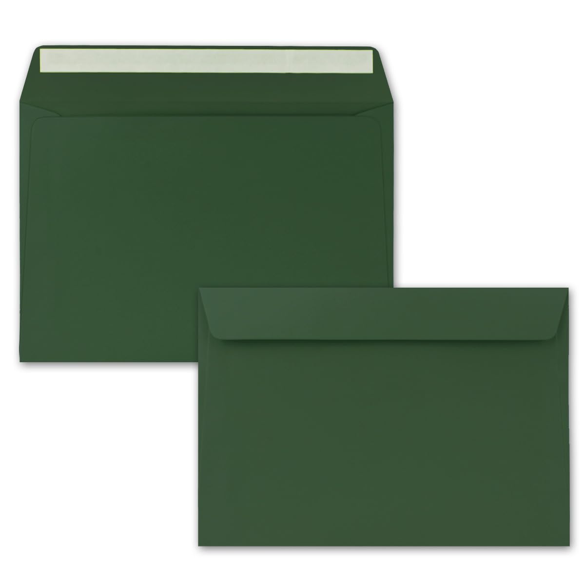 Pack of 50 DIN C5 Moss Green Envelopes, 16.2 x 22.9 cm, Self-Adhesive, Elegant Envelopes for Large Invitations and Cards for Birthdays or Weddings