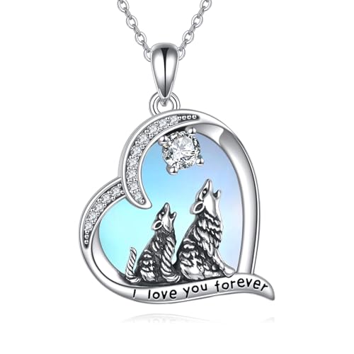 Collier loup en argent sterling 925 de haute joaillerie fine sans gemme