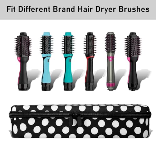 Image of Hard Carrying Case for Revlon Hair Dryer Brush Original 1.0 /Plus 2.0,Portable Travel Storage Bag Compatibility with All Brand Hot Tools Volumizer Hot Air Brush (Black)