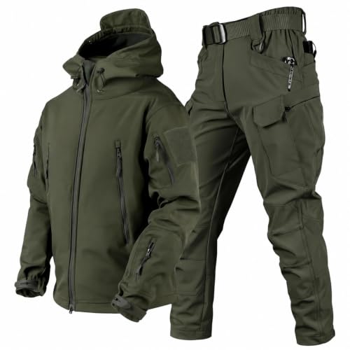UIHECTA Softshell Anzug Herren, Taktische Jacke und Hose, Wasserabweisend