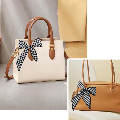 4 PCS Purse Scarf, Multifunctional Bag Scarf for Handbags, Classic and Stylish, Can Be Used as a Bag Hair Towel Gift (Black) 5