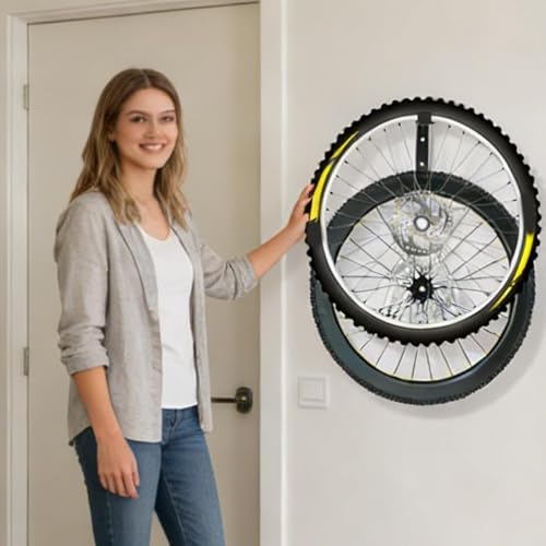 Estante de almacenamiento de neumáticos de bicicleta y soporte vertical de pared para interior 4