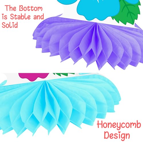 Image of Hawaiian Hibiscus Flowers Honeycomb Centerpieces 11PCS Luau Party Table Decoration Tropical Aloha Table Centerpieces Hawaii Party Decor for Tables Summer Holiday Party Supplies
