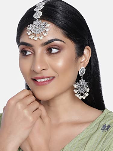 Image of Peora Traditional Ethnic Kundan Pearl Traditional Jewellery Set Gift for Women