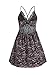 ZAFUL Women's Spaghetti Strap Ditsy Floral Summer Mini Dress V-Neck Cross Back Ruched Frilled A-Line Sundress