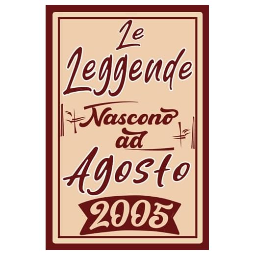 Le Leggende Nascono Ad Agosto 2005: Idea Regalo di compleanno 18 anni originale per ragazze e ragazzi / Quaderno a righe"