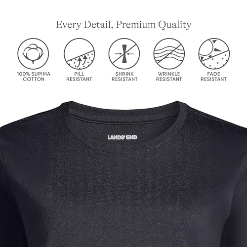 Lands' End Women's 3/4 Sleeve Supima Cotton Crewneck Tunic3