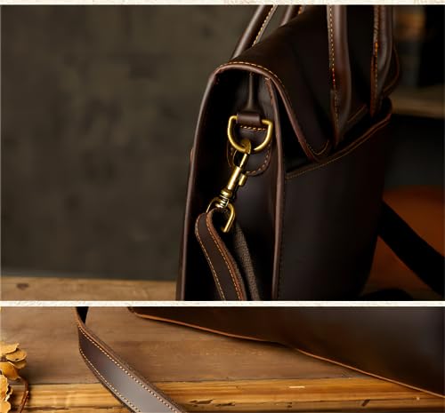 Handcrafted Crazy Horse Leather Messenger Bag Shoulder/Crossbody/Handbag/Laptop Bag for Men's Busines4
