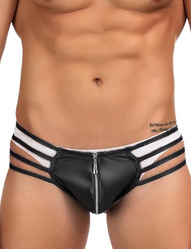 ohyeah Mens Thong Underwear Black Sexy Low Rise G-String Bikini Male T-Back Butt-Flaunting
