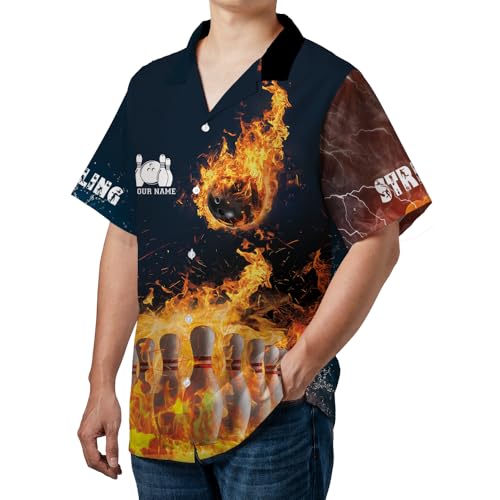 Personalized 3D Bowling Jersey Shirts, Custom Bowling Shirt, Uniform Shirt for Bowling Team, Bowler, Men Bowling Hawaii Shirt4