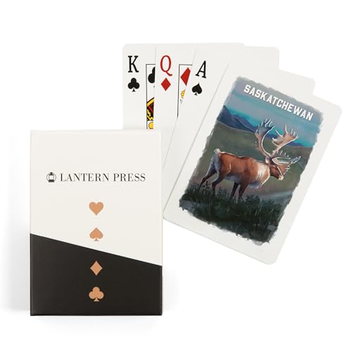 Lantern Press Baraja de Poker 52 Cartas Acuarela Caribú
