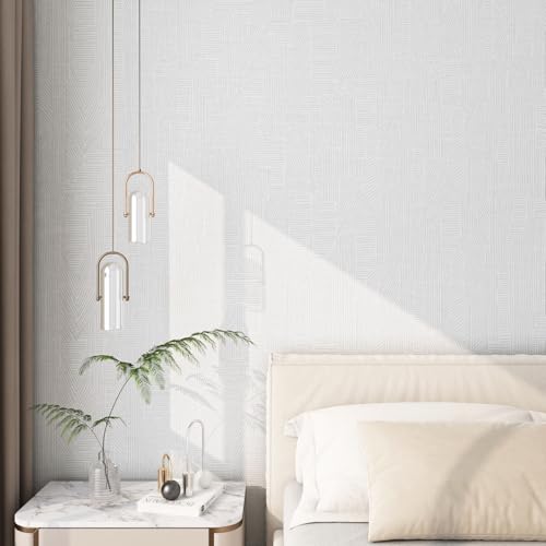 Papier peint moderne imperméable et amovible blanc pour salle de bain
