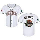 Movie Football Men's Mexico Jersey Eagle Stitched Baseball Uniform with Mexican Flag Sports Jerseys Shirts (White Green, Medium)