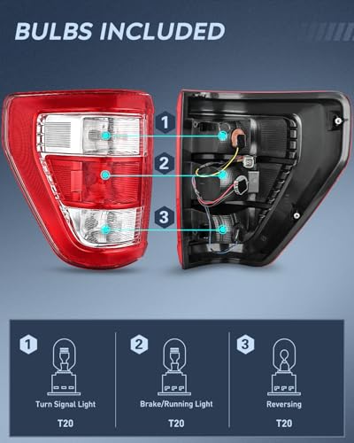 Image of Nilight Taillight Assembly for 2021 2022 2023 Ford F150 XL Pair