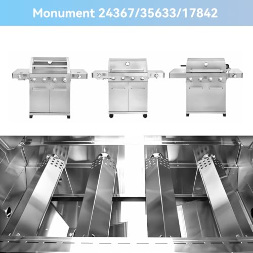 Image of Grill Replacement Parts for Monument 4-Burner 24367,35633,17842, 24633,41847NG Gas Grill, Burner Tube, Heat Plate Tent, Igniter for Kitchen aid 720-0954, Monument 6 Burner 77352 77352MB 77352-MB