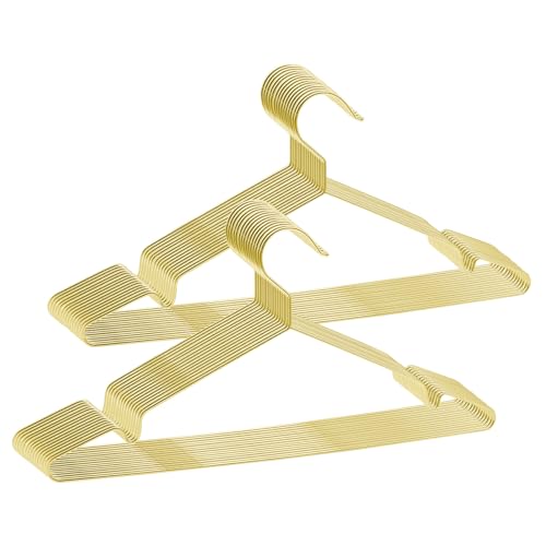 ABHENG 30 Stück Kleiderbügel aus Metall, platzsparend Edelstahl Kleiderstange, rostbeständig, für Shirts, Hemden, Kleider, Tops, 42B x 21H cm,Gold,AIY0330J