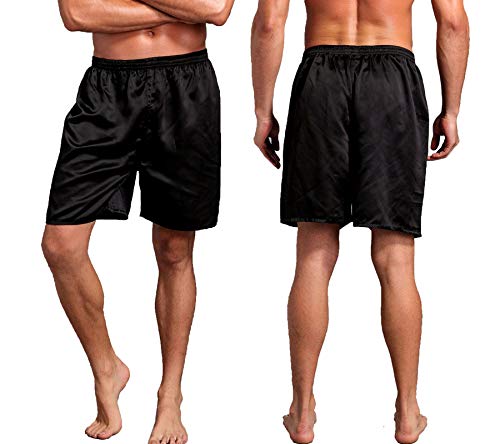 Men's Silky Satin Boxers Shorts Pajama Bottom Underwear Elastic Waist Boxer Briefs4