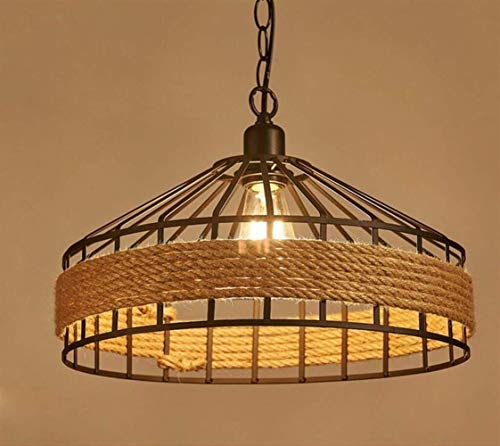 Lustre en corde de chanvre de haute qualité en fer forgé créatif