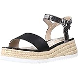 SINTETICO Mustang 50434, Sandalia Mujer, COLORITO Negro/Diamond Snake Negro Plata, 41 EU
