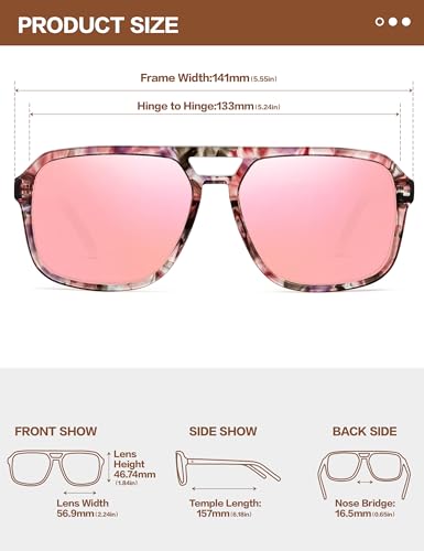 Image of BIRCEN Mens Acetate Polarized Sunglasses: Retro Square Sun Glasses UV400 Protection Anti-Glare Shades for Driving Travel