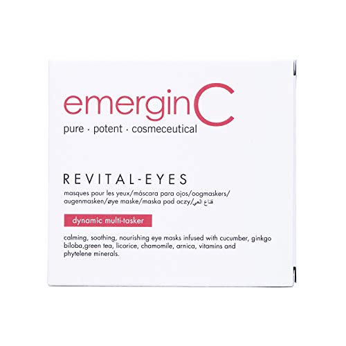 emerginC Revital-Eyes Mask - Soothing Gauze Eye Pads with Cucumber + Ginkgo to Help the Appearance of Puffy Eyes + Dark Under-Eye Circles - Refrigerate for Cooling Sensation (5 Sets of 2)