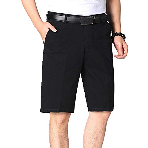U/A Estate Business Casual Cotone Twill Pantaloncini Uomini Tinta unita Vintage Lavato Tasche Cargo Pantaloncini Uomini Nero 33W
