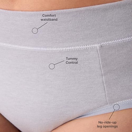 Image of PLAYTEX Women's Tummy Control Underwear Hipster Pack, 3-Pack, Stretch Cotton, Plus Size Panties Avail., Moisture Wicking
