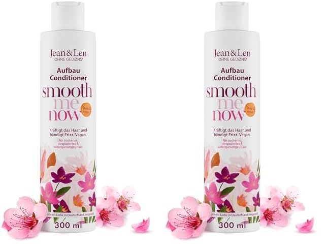 Jean & Len Conditioner Aufbau Mandel & Keratin, für strukturgeschädigtes Haar, bändigt Frizz und verleiht Glanz, Haarconditioner mit pflanzlichem Keratin, ohne Parabene & Silikone, vegan, 300 ml