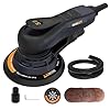MAXXT Ponceuse excentrique 150 mm sans balais avec raccord tri-noyaux, course excentrique 5,0 mm, frein automatique (2 s), 6 vitesses réglables, 10 papiers abrasifs et 5 m de câble