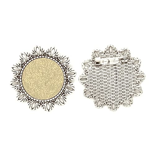 Broche de plata para abrigos diseño flor y huellas ideal en eventos de otoño