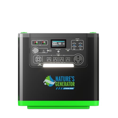 Natures Generator 3840Wh Solar Generator, LiFePO4 Batteries, 6000W Portable Power