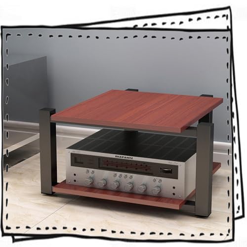 KLYDBMYT Hifi stand Hi fi cabinets, AV Media Stand, Audio Rack Tower, HiFi Amplifier Rack, Audio-Video Shelving, Open Storage Cabinet For Entertainment Stereo Component(Teak,2 Tier)
