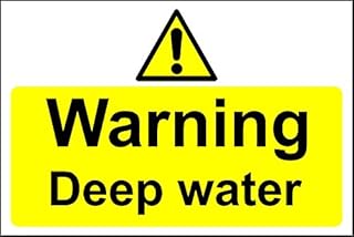 Warning deep Water Sign - 1.2mm Rigid Plastic 300mm x 200mm