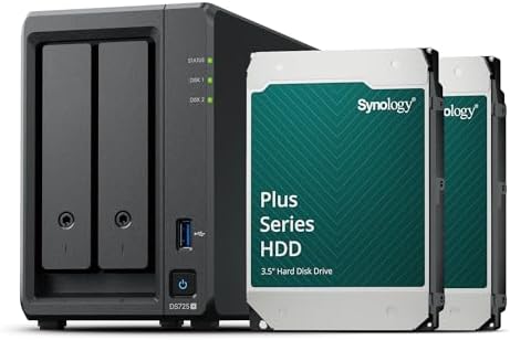 Synology DS725+ 2-Bay Diskstation NAS (AMD Ryzen 4 Threads R1600 ...