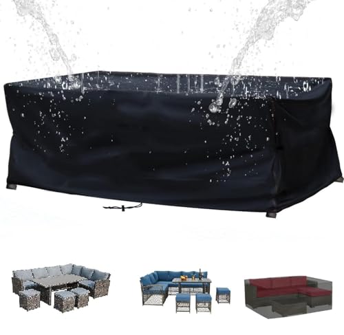 Cubierta Para Muebles De Jardín,Funda Para Mesa Exterior Cubre Sillas Terraza,Cubierta Para Juegos De Muebles Resistente Al Invierno, Funda Protectora Para Mesa De Jardín Negro 65L x 60W x 45 Hcm